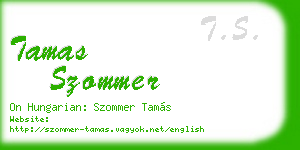tamas szommer business card